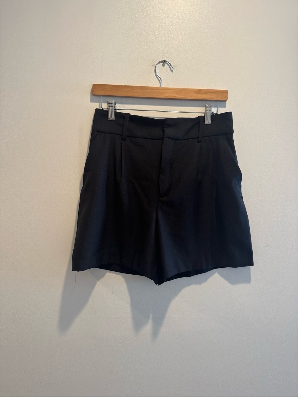 Zara Black High-Waist Tailored Women's Trouser Shorts